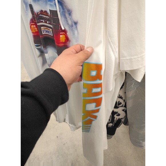 VETEMENTS 22SS Back to the Future Front Logo Print Long Sleeve Shirt Hood white - Picture 3 of 10
